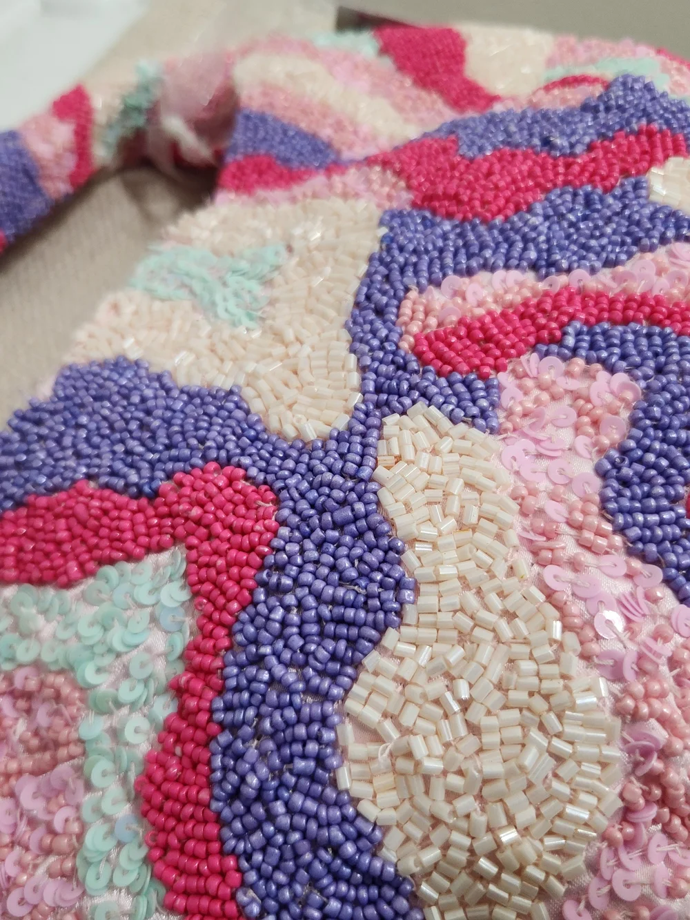 Beaded Mini Shoulder Bag in Pink Multicolor! - Picture 7 of 7